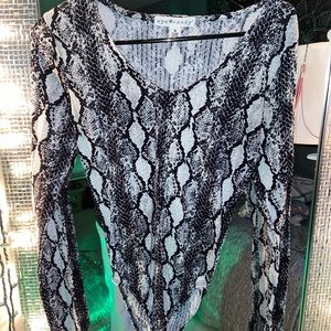 Snakeskin Long sleeve body suit
